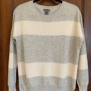 Premise Cashmere Sweater - Grey & Cream, Small